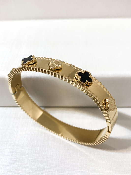 Bracelete trevo bicolor