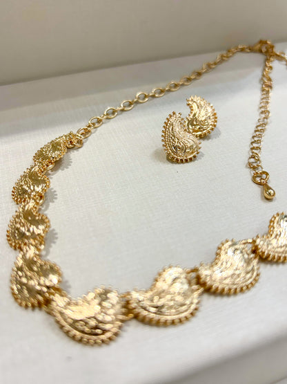 Conjunto Colar + Brinco Paisley